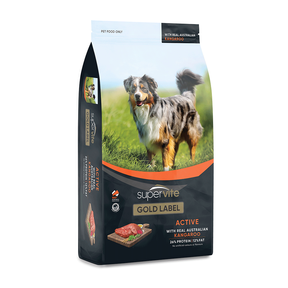 Supervite Gold Label Active Adult Dog Dry Food Kangaroo Recipe