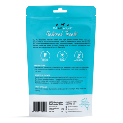 The Pet Project Dog Natural Beef Jerky Treats 100g