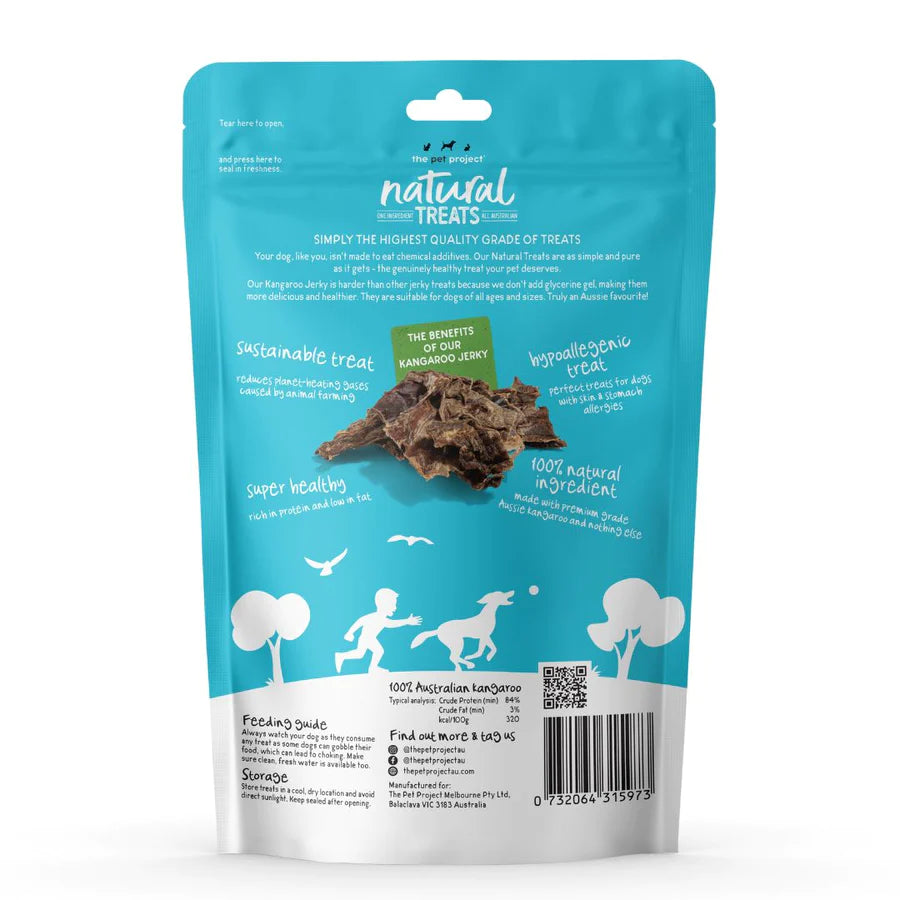 The Pet Project Natural Dog Treats Kangaroo Jerky 100g