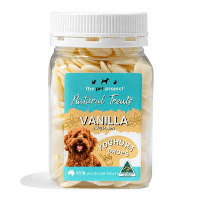 The Pet Project Natural Dog Treats Vanilla Yogurt Drops 250g