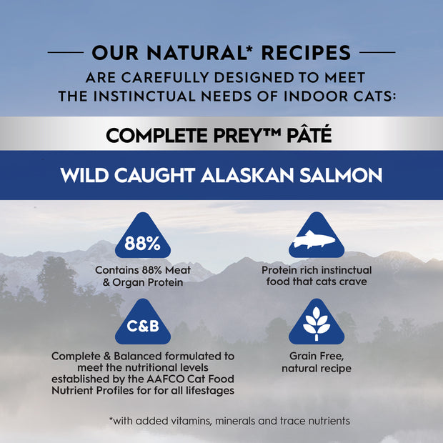 Trilogy Adult Cat Grain Free Wet Food Tins Complete Prey Wild Caught Alaskan Salmon - 24 x 85g