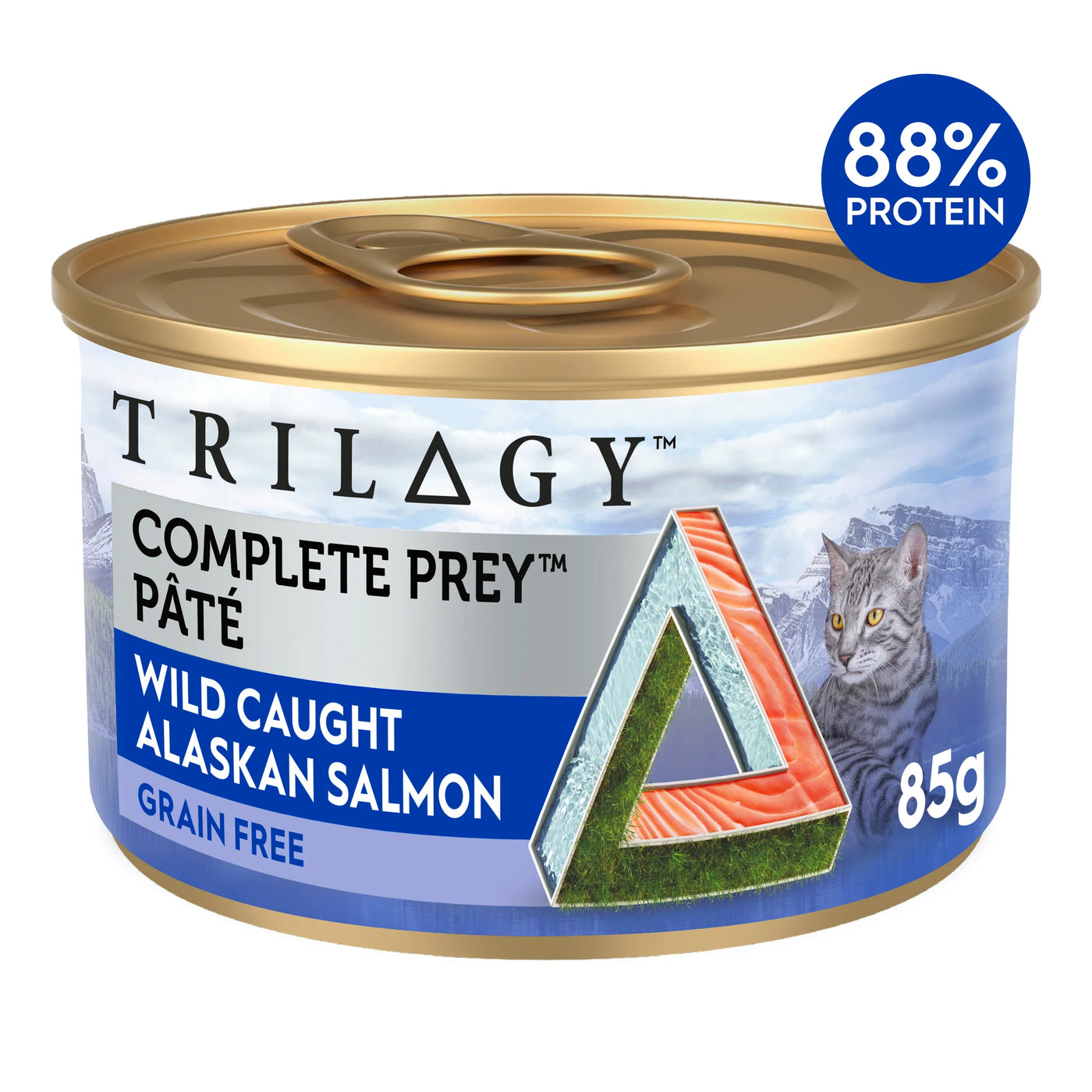 Trilogy Adult Cat Grain Free Wet Food Tins Complete Prey Wild Caught Alaskan Salmon - 24 x 85g