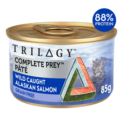 Trilogy Adult Cat Grain Free Wet Food Tins Complete Prey Wild Caught Alaskan Salmon - 24 x 85g