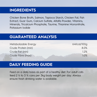 Trilogy Adult Cat Wet Food Grain Free Tins Wild Caught Alaskan Salmon in Rich Bone Broth 24 x 85g