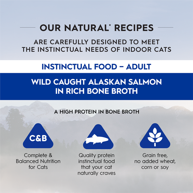 Trilogy Adult Cat Wet Food Grain Free Tins Wild Caught Alaskan Salmon in Rich Bone Broth 24 x 85g