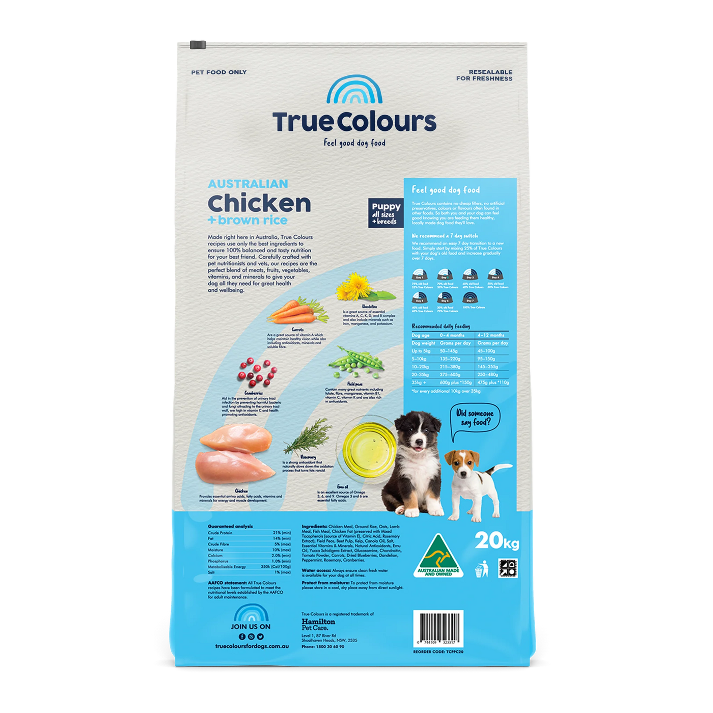 True Colours Puppy Dry Food Australian Chicken and Brown Rice