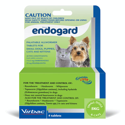 Virbac Endogard Allwormer Small Dogs & Cats - 4 Tablets