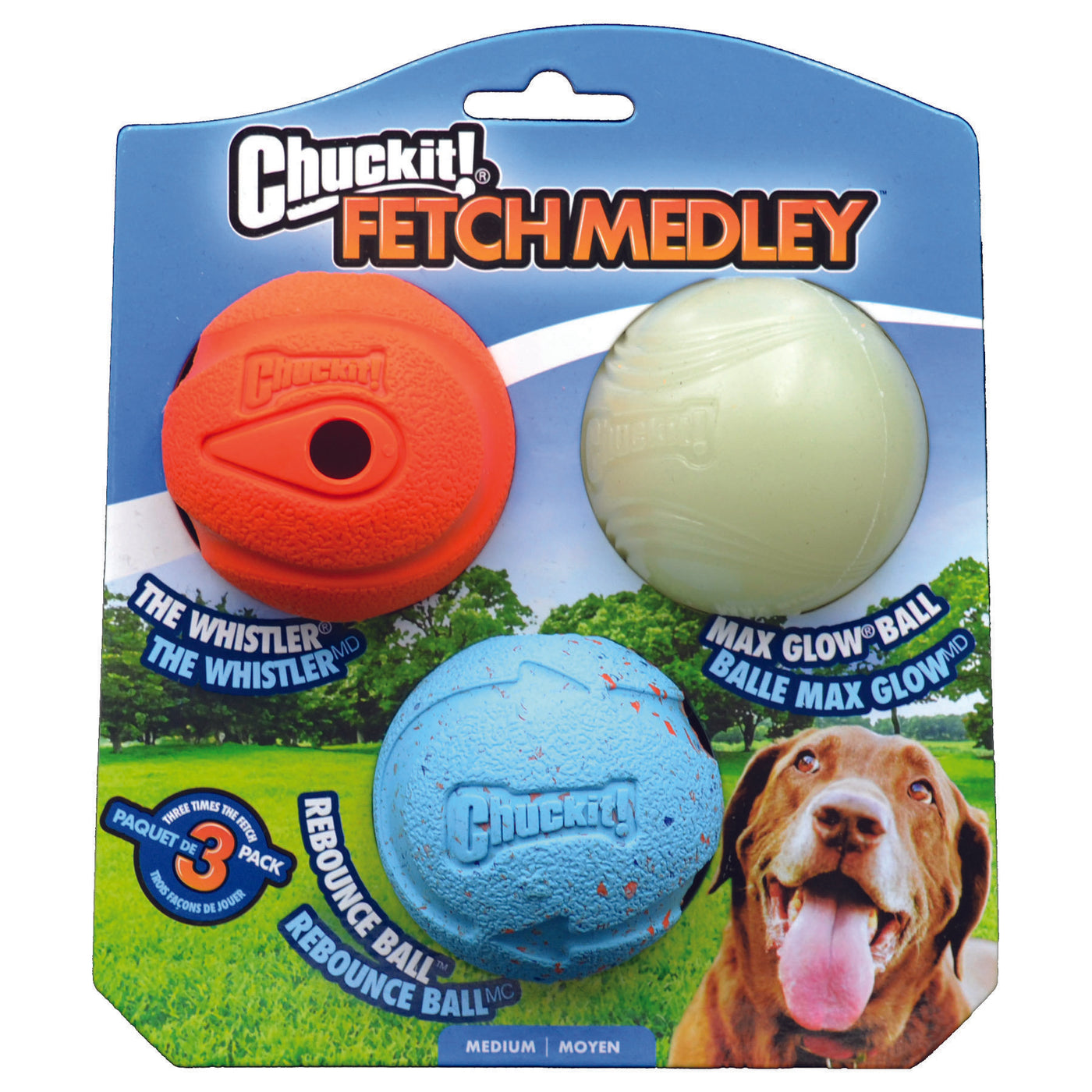 Chuck It! Fetch Medley Dog Ball Medium 3 Pack