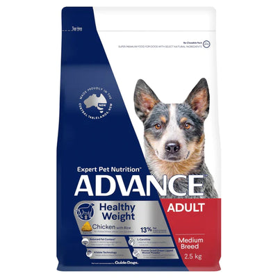 Advance Adult Dog Dry Food Medium Breed Healthy Weight Chicken with Rice Recipe