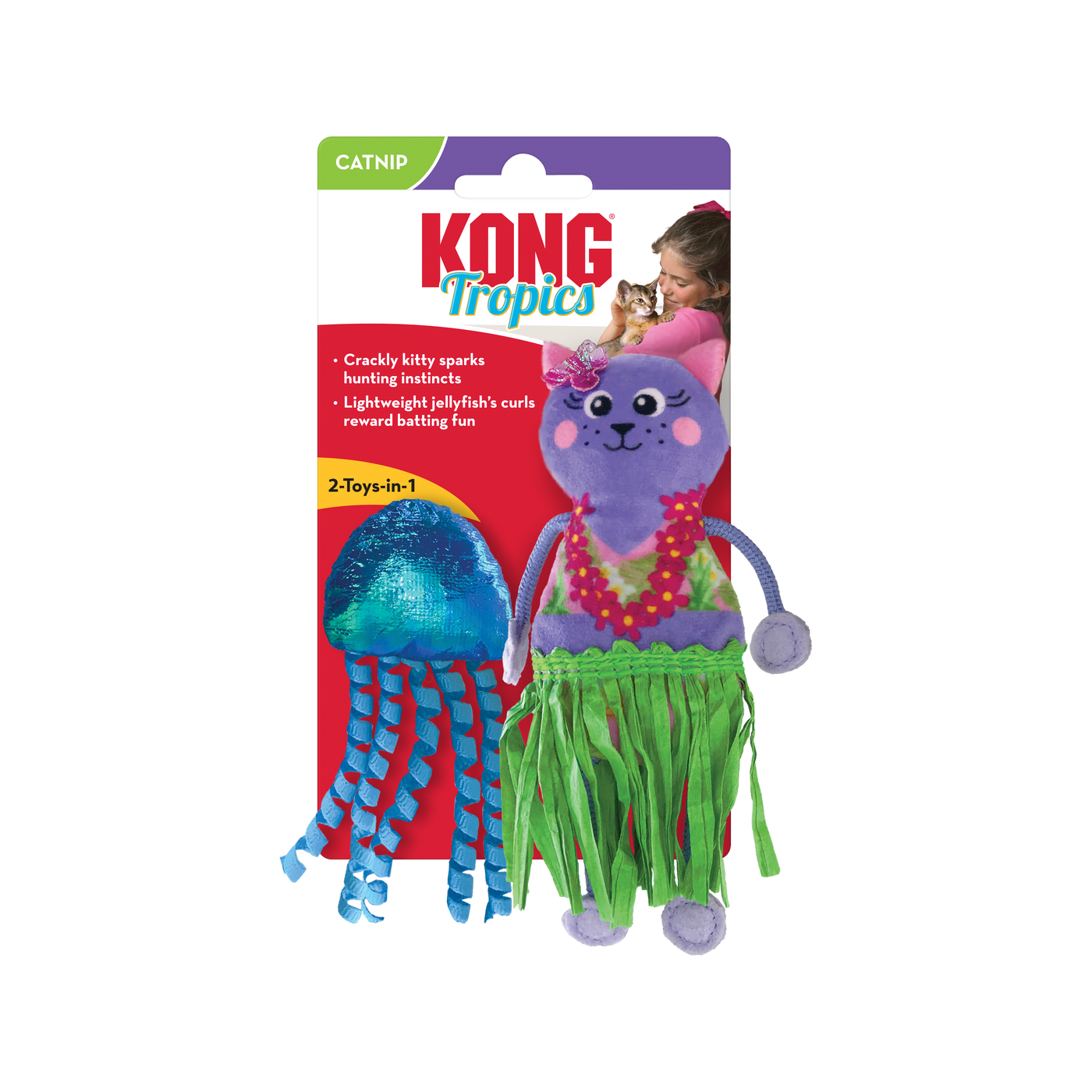 KONG Cat Tropics Hula Toy 2pk