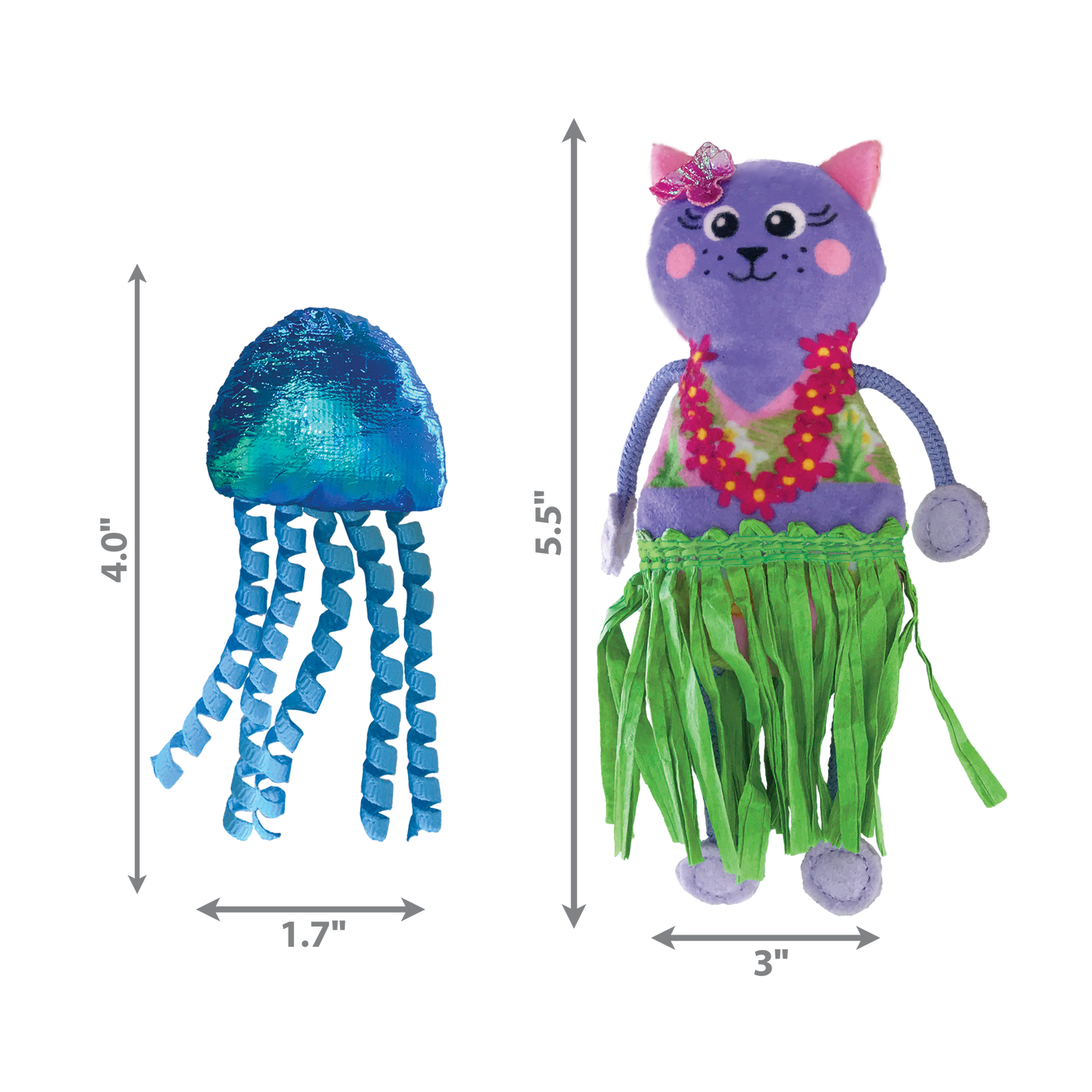 KONG Cat Tropics Hula Toy 2pk