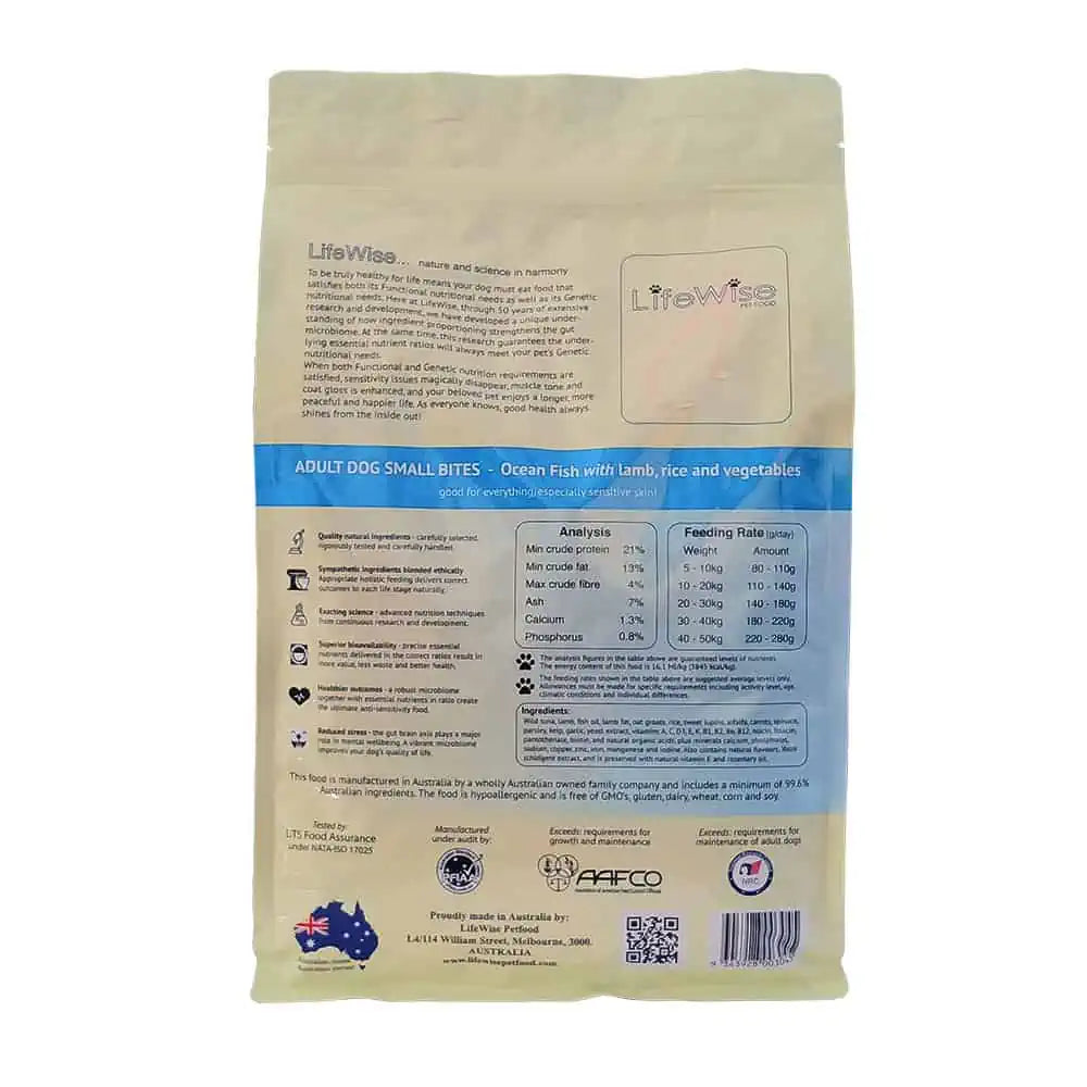 LifeWise Dog Dry Food Ocean Fish & Vegetables Small Bites 18kg