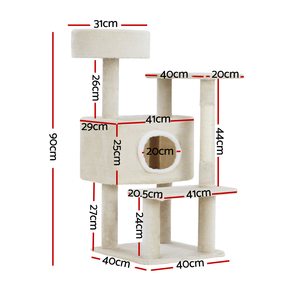 i.Pet Hickory Cat Scratching Tree Tower 90cm