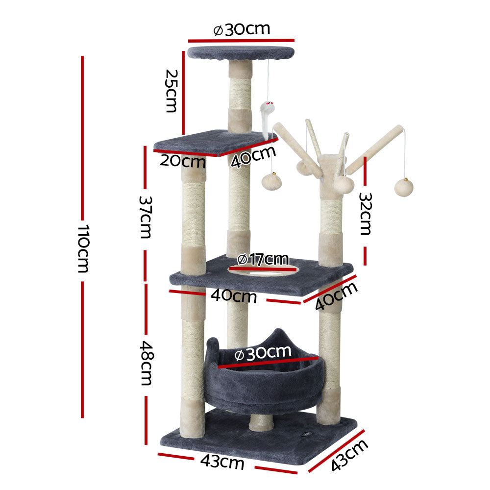 i.Pet Myra Cat Wood Tree House 110cm