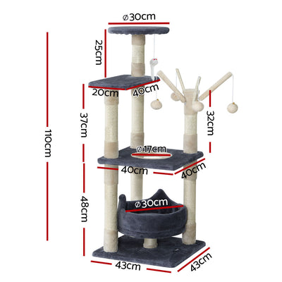 i.Pet Myra Cat Wood Tree House 110cm