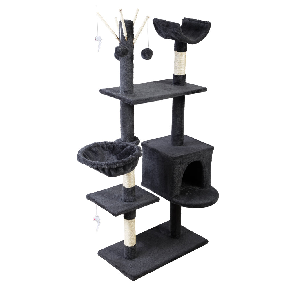 i.Pet Cat Scratching Tree Tower - Grey