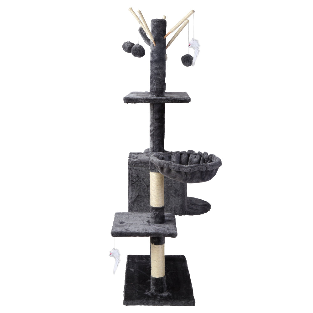 i.Pet Cat Scratching Tree Tower - Grey