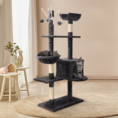 i.Pet Cat Scratching Tree Tower - Grey