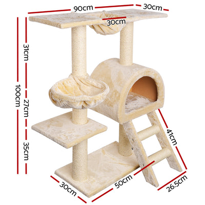 i.Pet Cat Condo House Tree - Beige