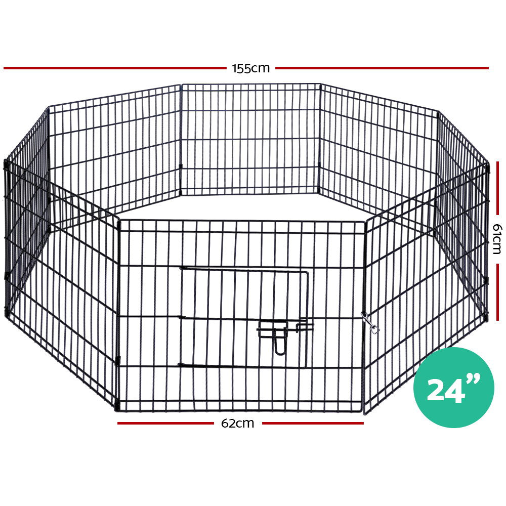 i.Pet 8 Panel Dog Playpen 24"