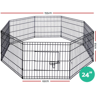 i.Pet 8 Panel Dog Playpen 24"