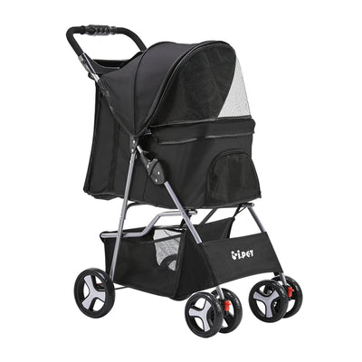 i.Pet Four Wheel Pet Stroller - Black