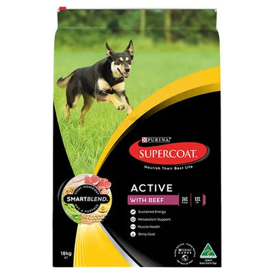 Supercoat Adult Dog Dry Food Beef 18kg