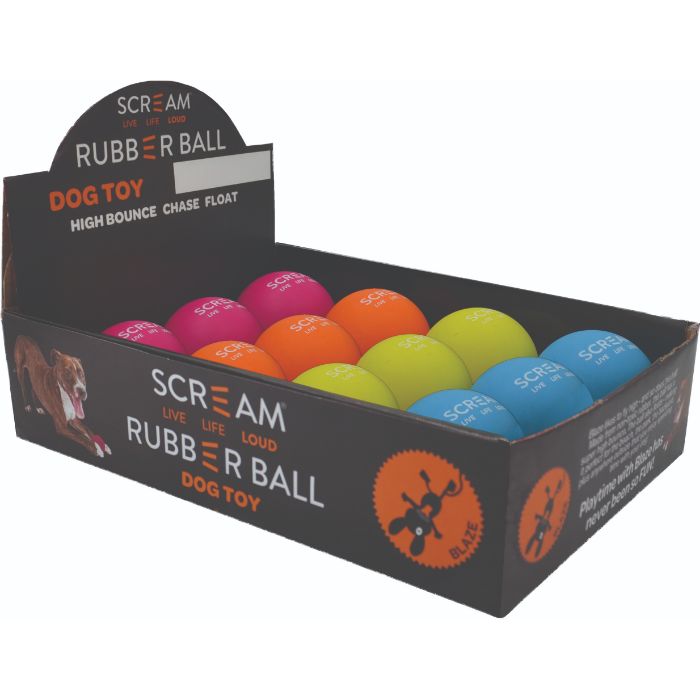 Scream Rubber Balls Counter Display Box 12pk