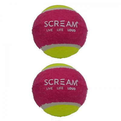 Scream Tennis Ball Loud Green & Pink 2Pack Medium