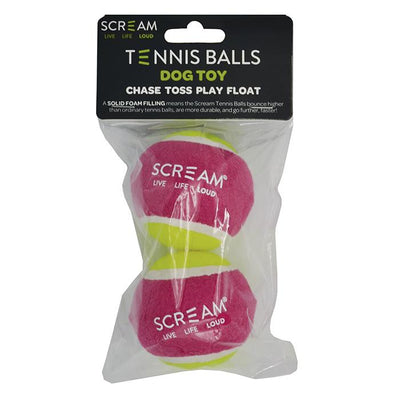 Scream Tennis Ball Loud Green & Pink 2Pack Medium