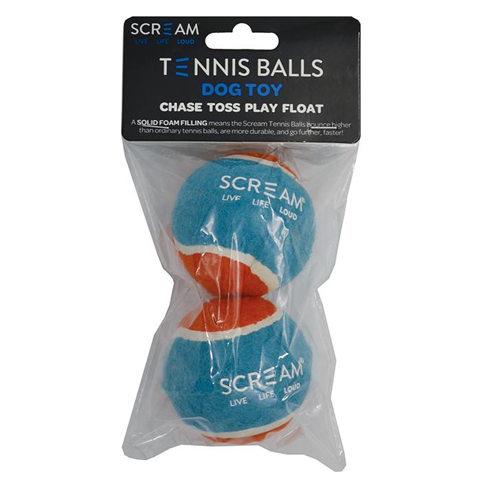 Scream Tennis Ball Loud Blue & Orange 2Pack Medium