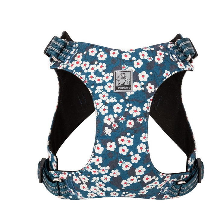 Truelove Floral Doggy Harness Saxony Blue - Extra Large