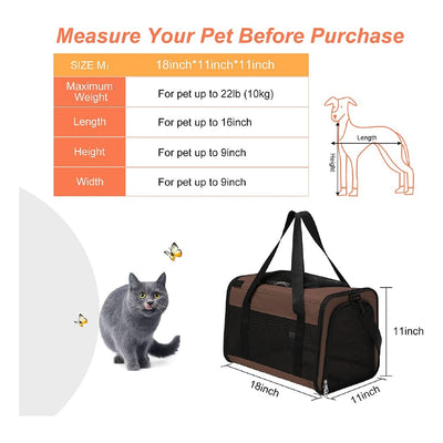 Floofi Portable Brown Pet Carrier - Medium