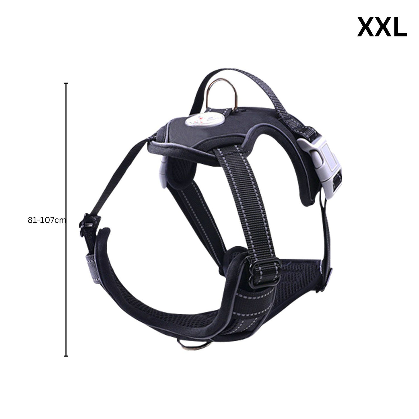 FLOOFI Dog Harness Vest Black - XXLarge