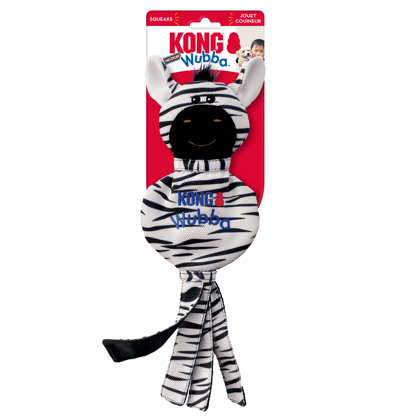 KONG Wubba No Stuff Zebra Large