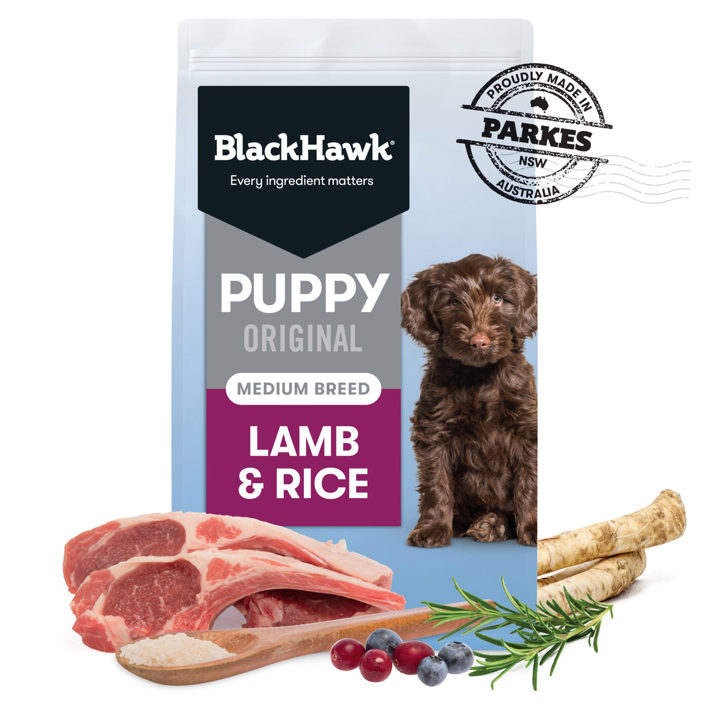 Black Hawk Puppy Medium Breed Dry Food Lamb & Rice Recipe