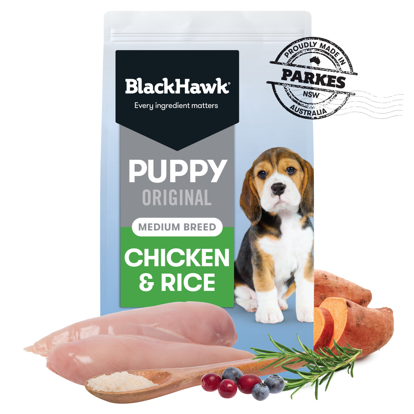 Black Hawk Puppy Medium Breed Dry Food Chicken & Rice Recipe