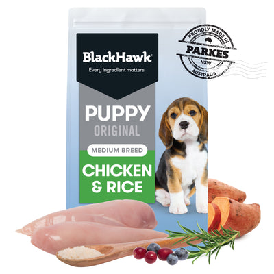 Black Hawk Puppy Medium Breed Dry Food Chicken & Rice Recipe