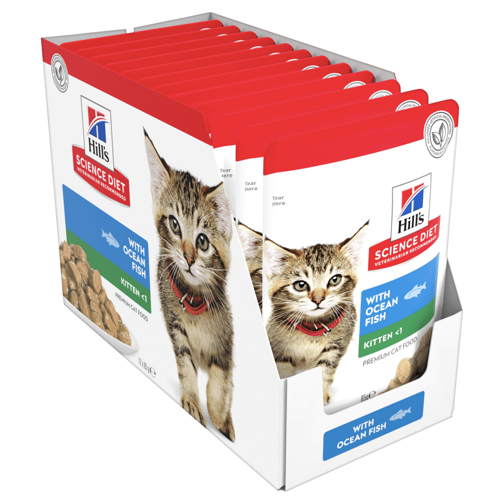 Hill's Science Diet Kitten Wet Food Ocean Fish Pouches 12 x 85g