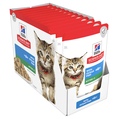 Hill's Science Diet Kitten Wet Food Ocean Fish Pouches 12 x 85g