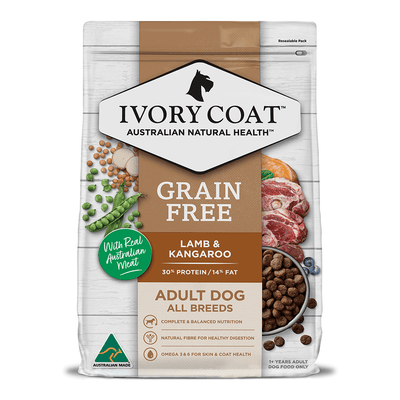 Ivory Coat Adult Dog Dry Food Grain Free Lamb & Kangaroo Recipe