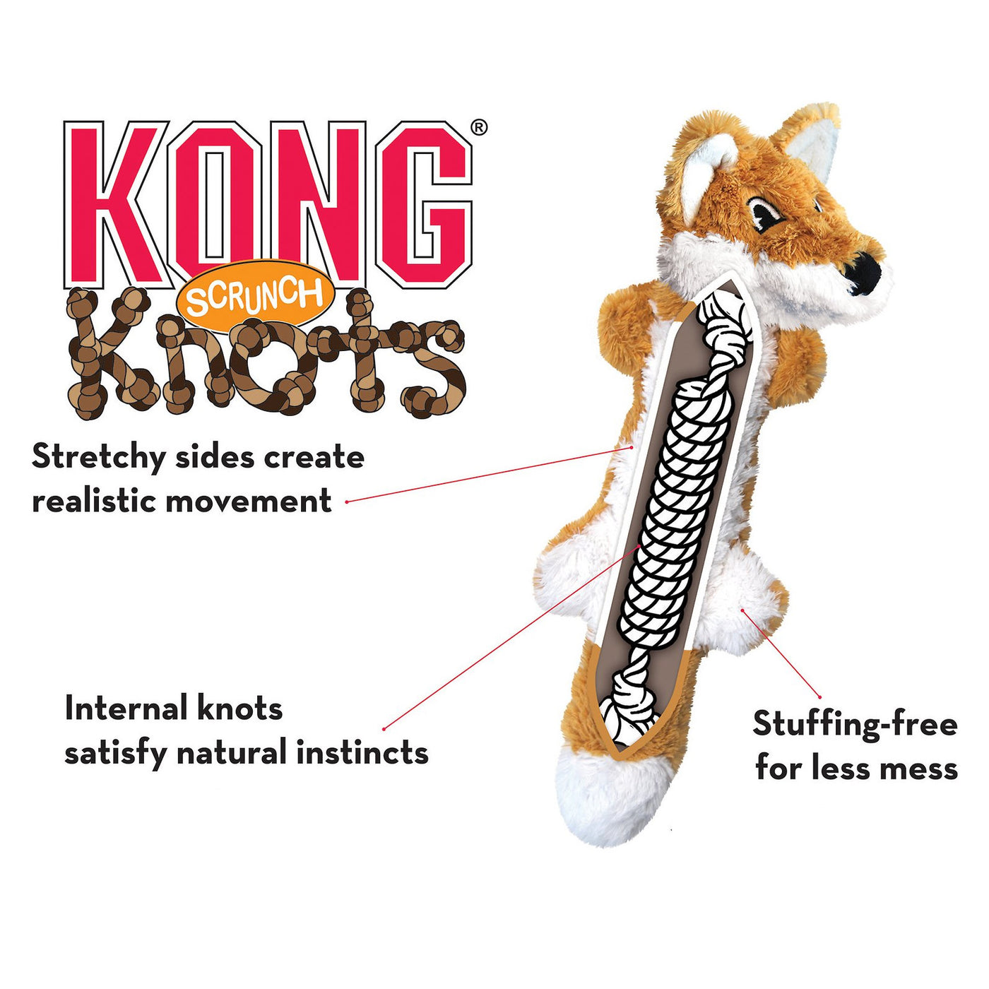 KONG Scrunch Knots Squirrel (S-M)