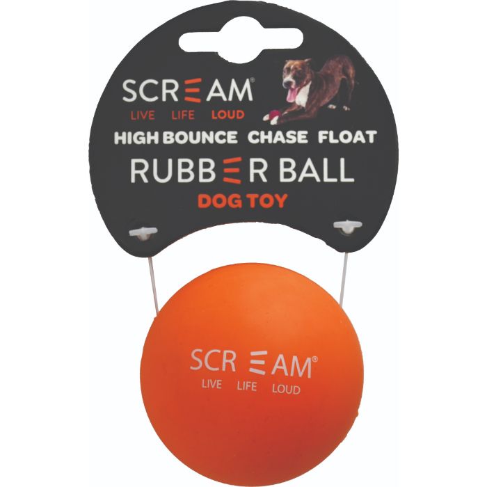 Scream Rubber Ball Loud Orange Medium