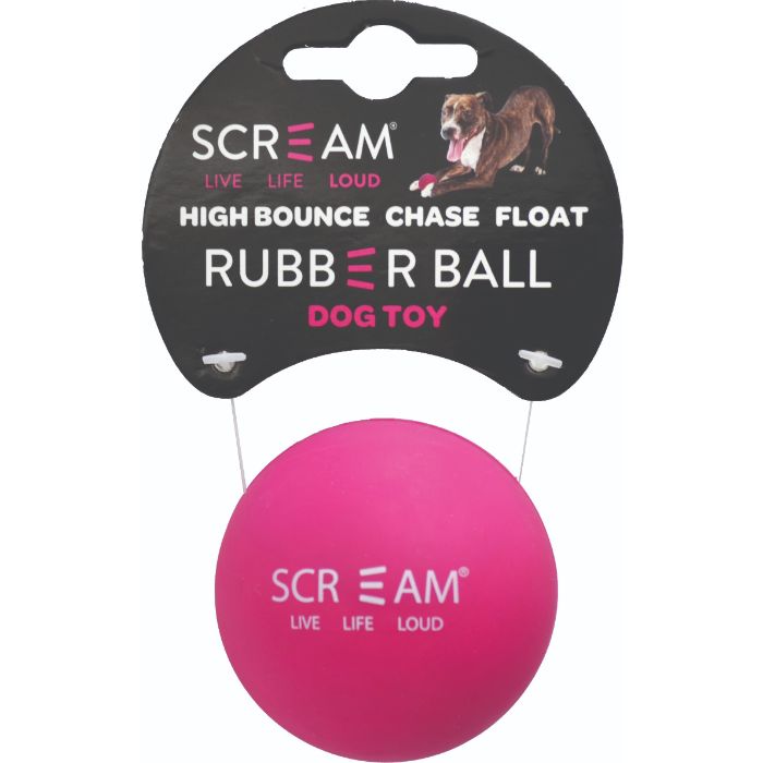 Scream Rubber Ball Loud Pink Medium