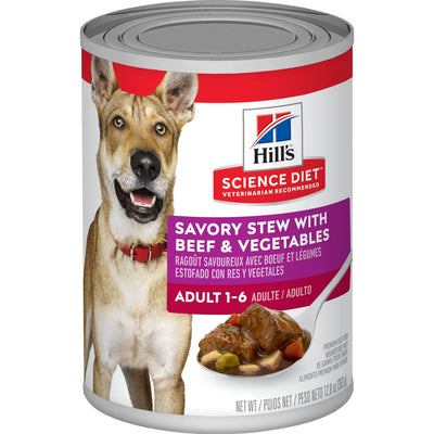 Hill's Adult Dog Wet Food Trays Savory Stew Beef & Vegetable Recipe 12 x 363gm