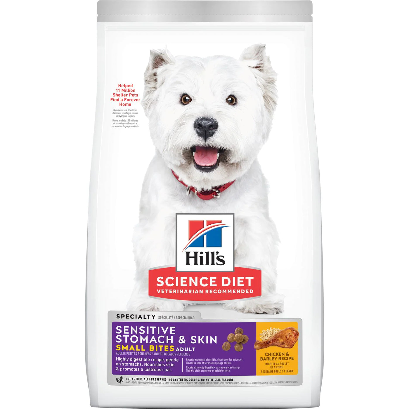 Hill's Science Diet Sensitive Stomach & Skin Small Bites Adult Dog Dry Food Chicken & Barley Recipe 1.81Kg