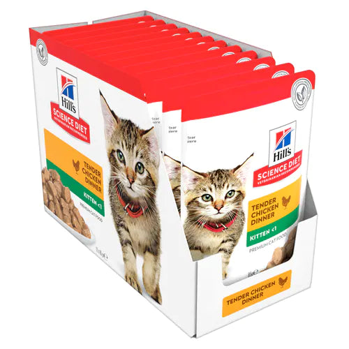 Hill's Science Diet Kitten Tender Chicken Wet Food Dinner Pouches 12 x 85g