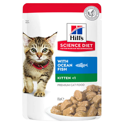 Hill's Science Diet Kitten Wet Food Ocean Fish Pouches 12 x 85g